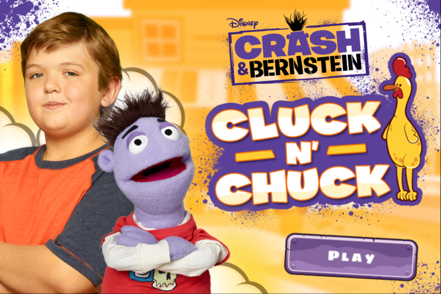 Crash & Bernstein Cluck 'N Chuck Game Welcome Screen Screenshot.