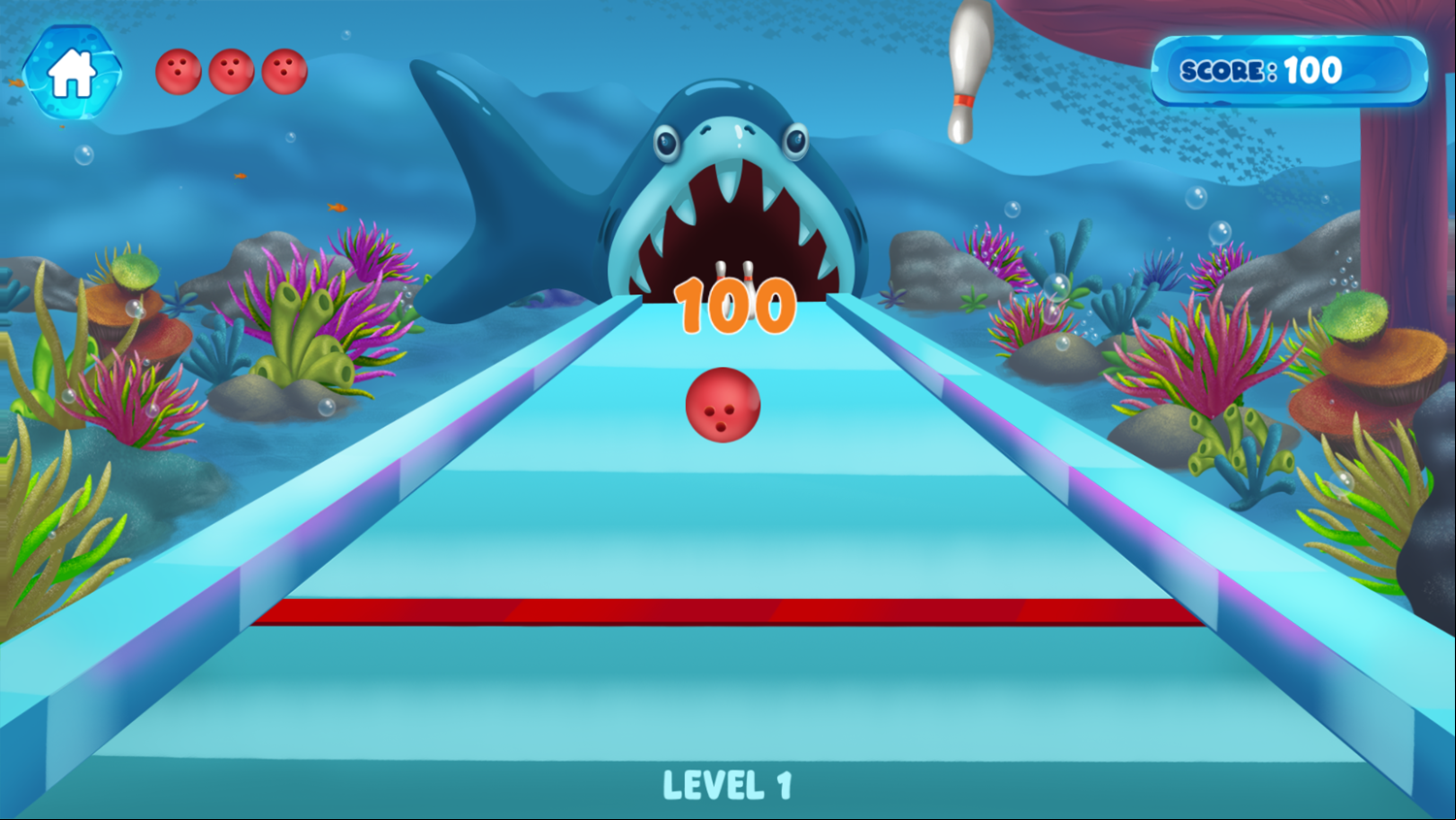 Crazy Bowling Game Level Play Screenshot.
