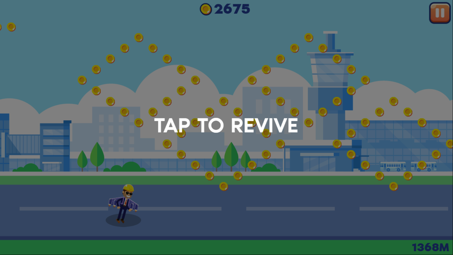 Crazy Jetpack Game Revive Screen Screenshot.