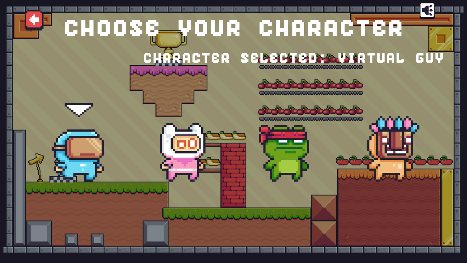 Crazy Journey Game Character Select Screenshot.