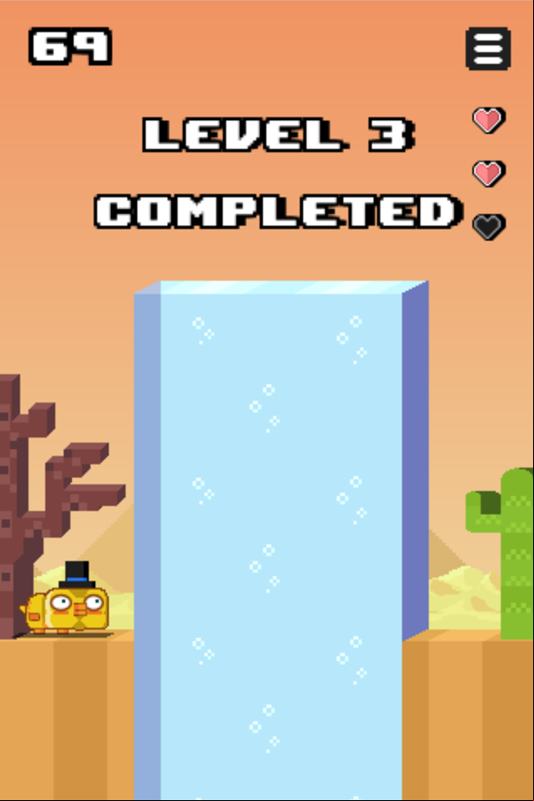 Crossy Cat Game Level Complete Screen Screenshot.