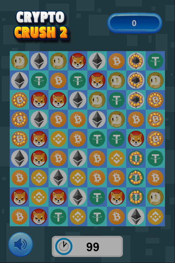 Crypto Crush 2 Game Start Screenshot.