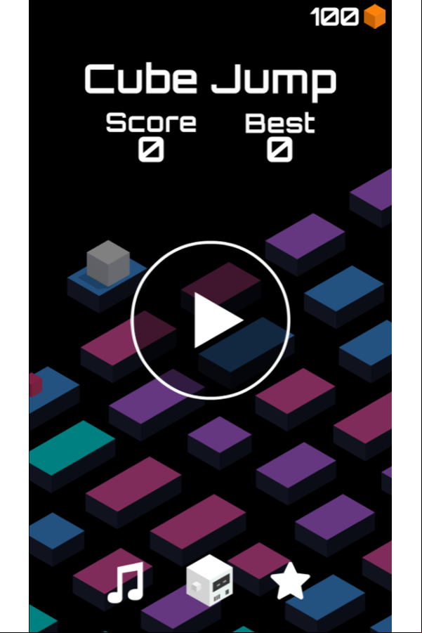 Cube Jump Game Welcome Screenshot.