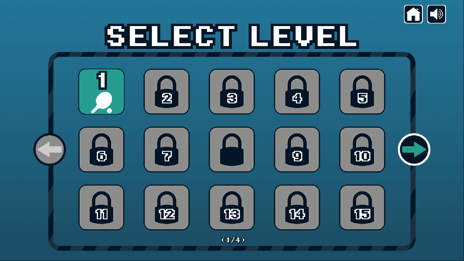 Cup and Ball Challenge Game Select Level Screenshot.