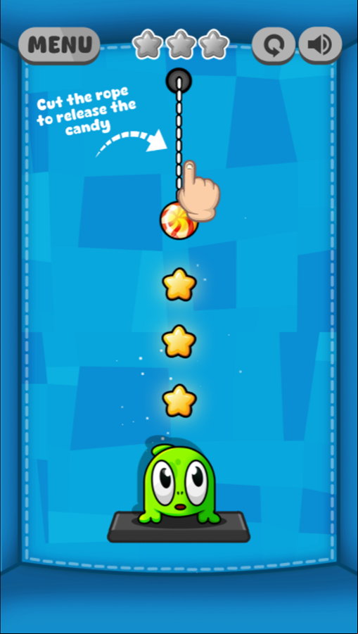 Cut The Candy Game How to Play Screen Screenshot.