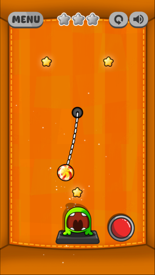 Cut The Candy Game Swing the Rope Around Level Screenshot.
