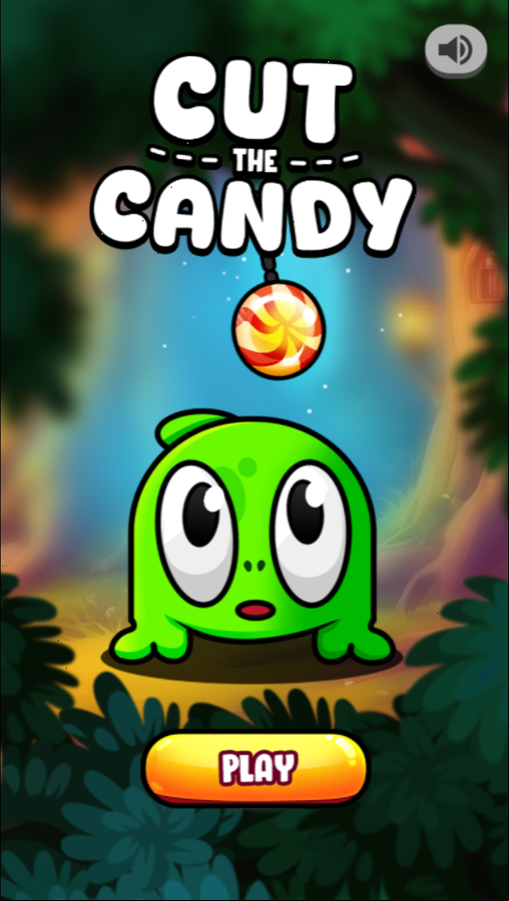Cut The Candy Game Welcome Screen Screenshot.