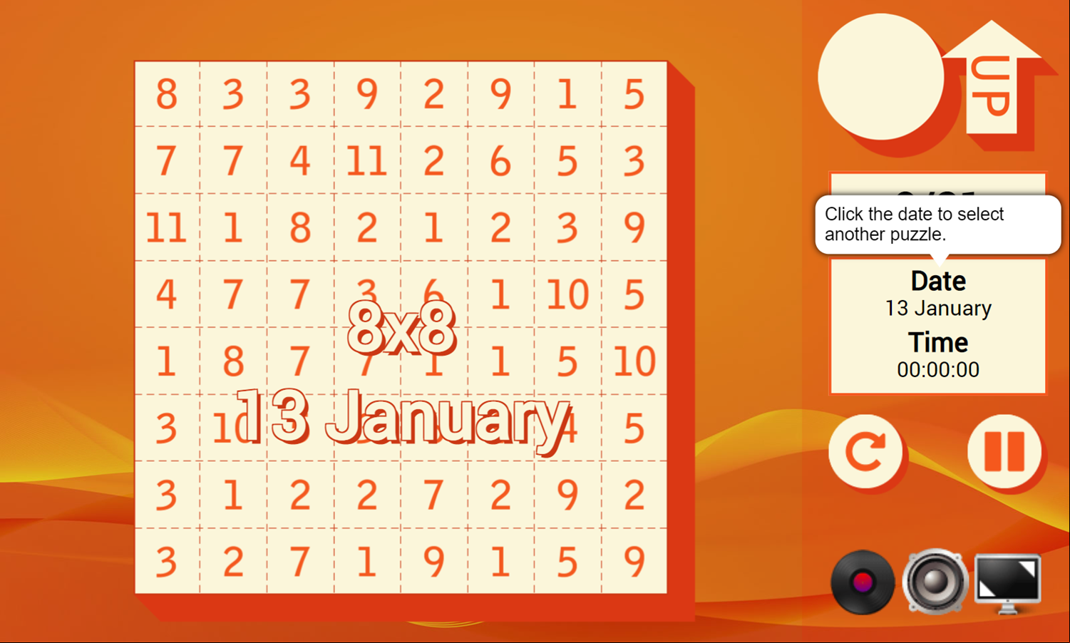 Daily 15 Up Game Start Screenshot.