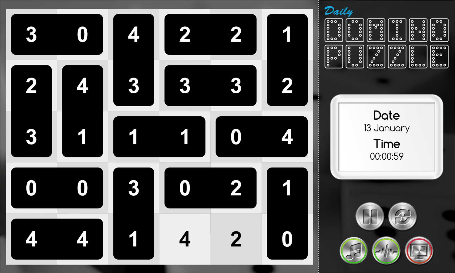 Daily Domino Puzzle Gameplay Screenshot.