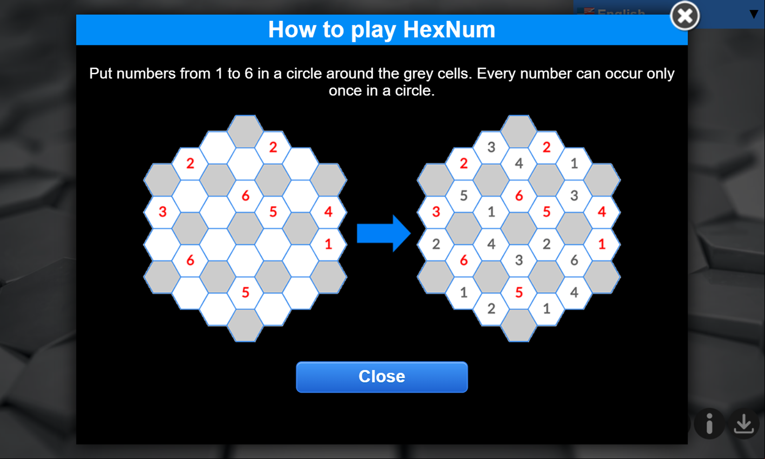 Daily Hex Num Game How To Play Screenshot.