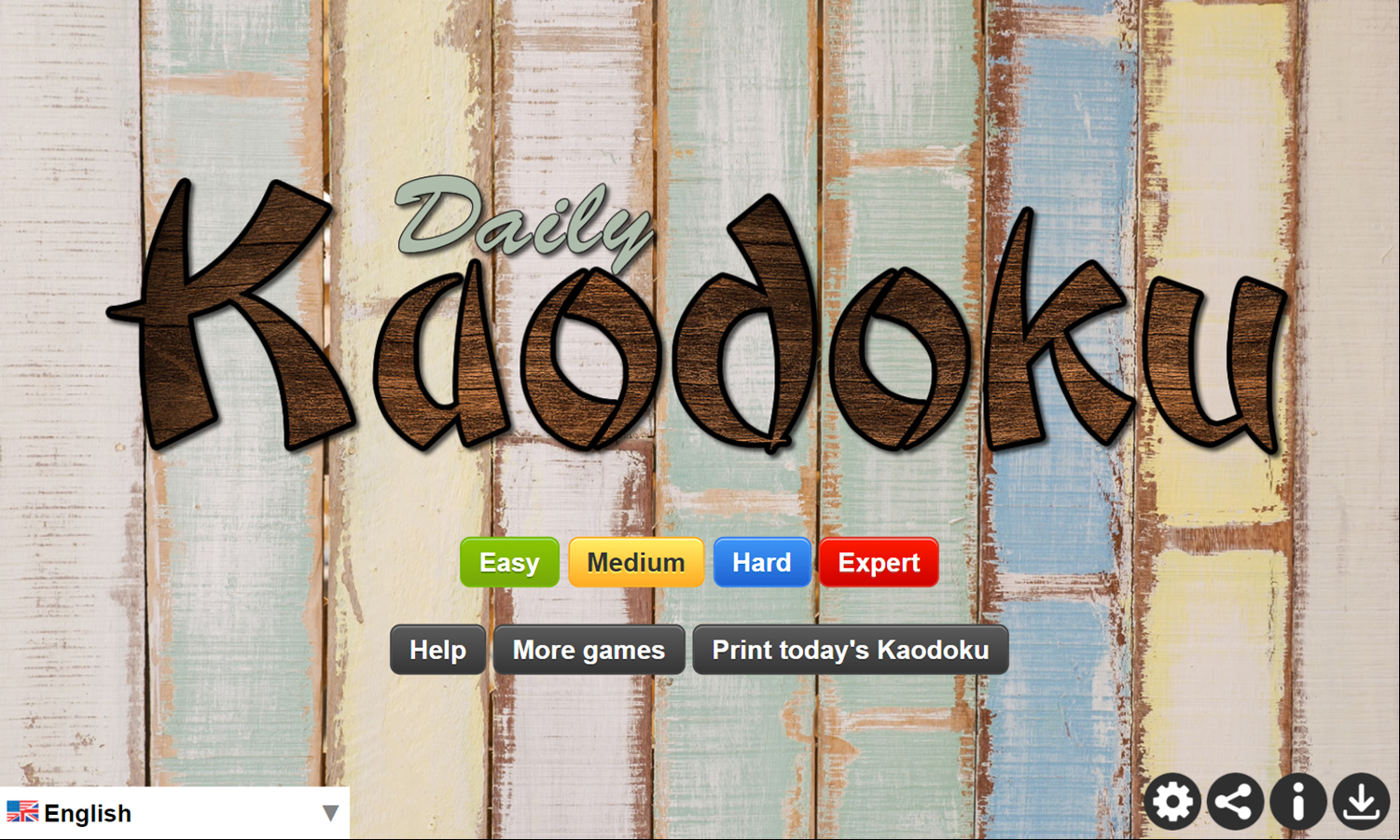 Daily Kaodoku Game Welcome Screen Screenshot.