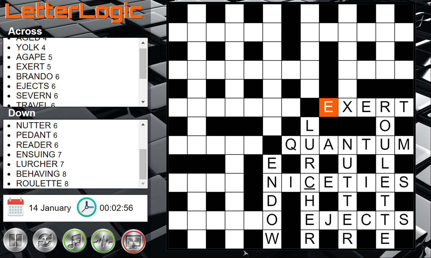 Daily Letter Logic Game Solving Puzzle Screenshot.