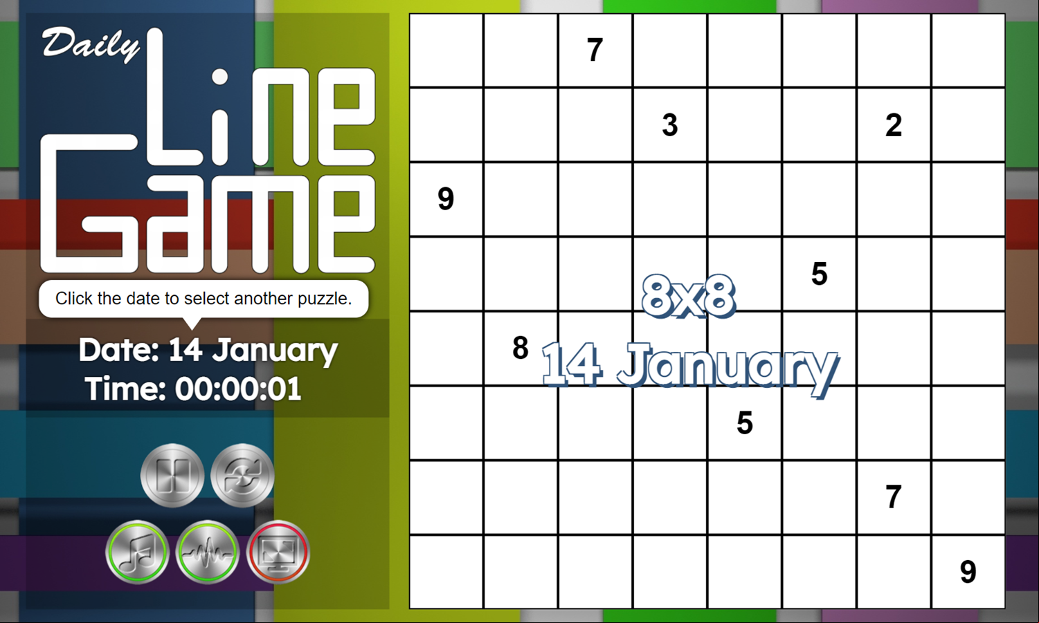 Daily Line Game Start Screenshot.