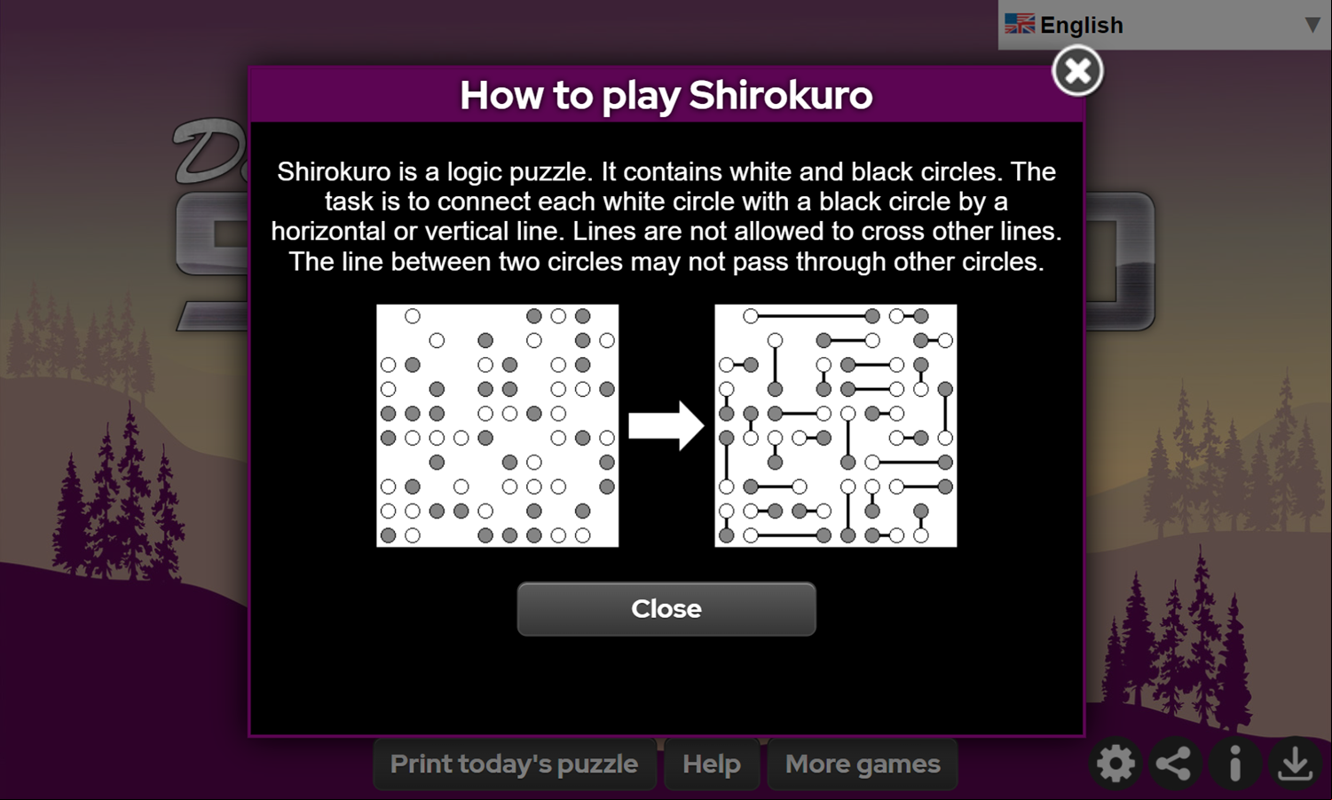 Daily Shirokuro Game How To Play Screenshot.