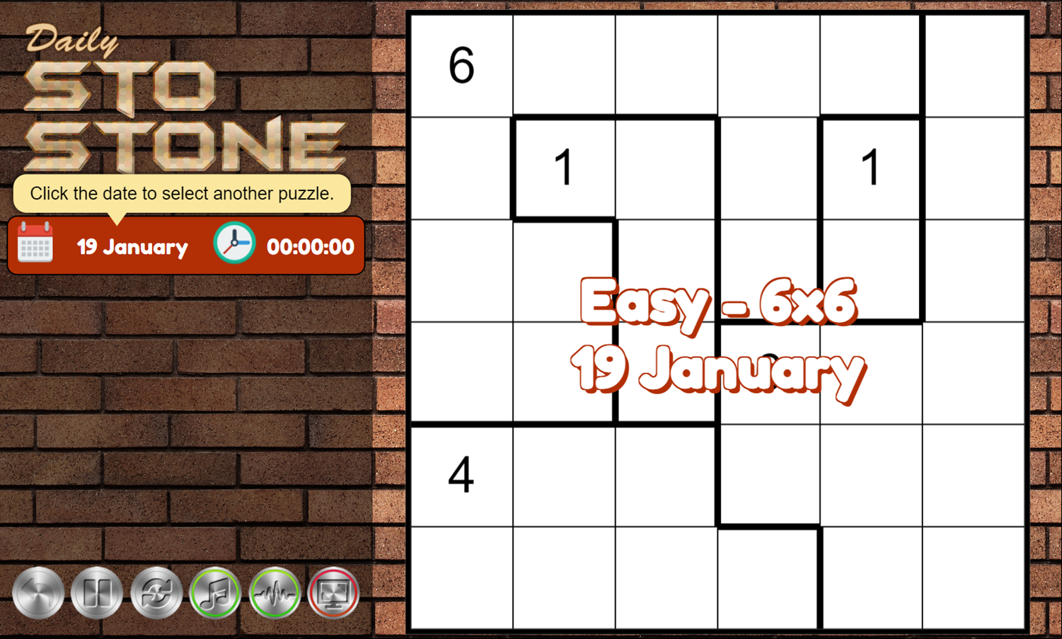 Daily StoStone Game Puzzle Start Screenshot.