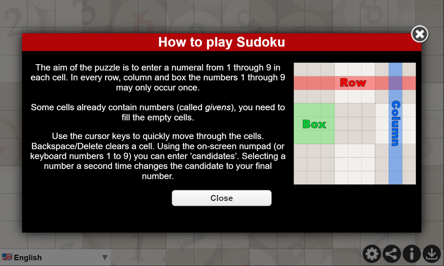 Daily Sudoku Game How To Play Screenshot.