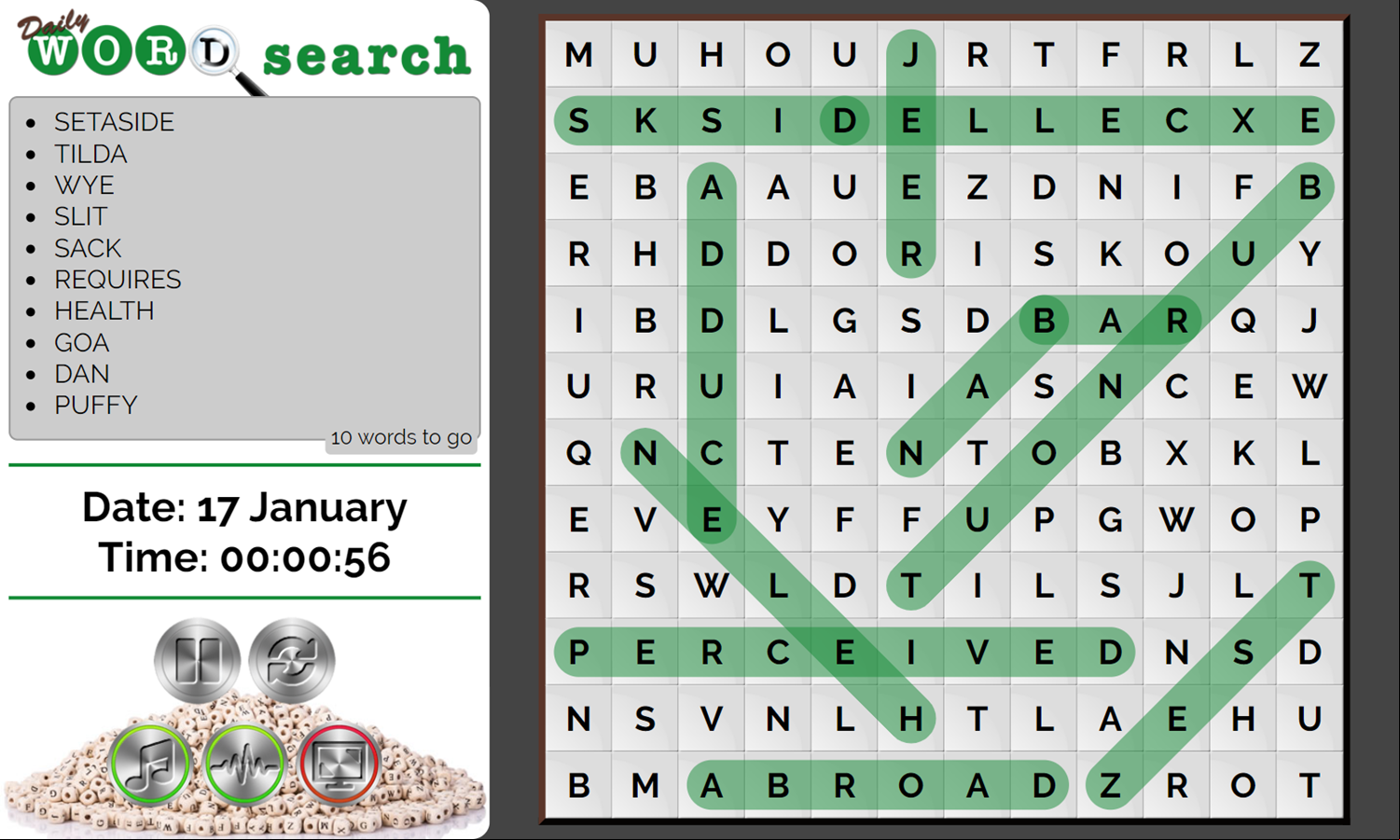 Daily Word Search Game Search Words Screenshot.
