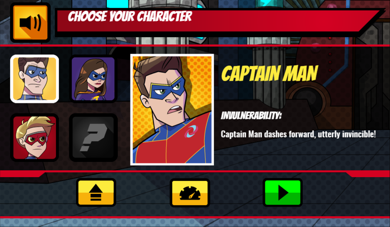 Danger and Thunder Train Rescue Game Character Select Screenshot.