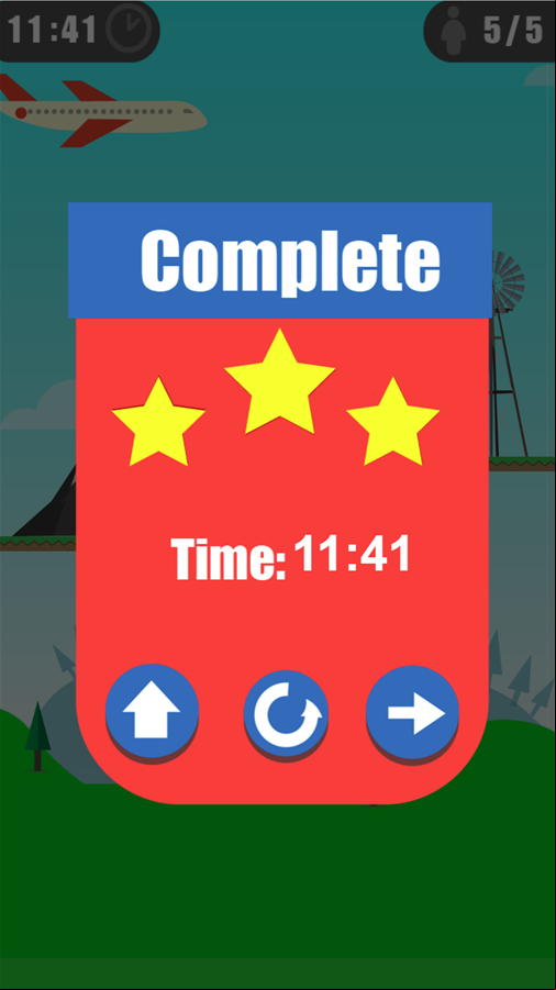 Dangerous Rescue Game Level Complete Screen Screenshot.