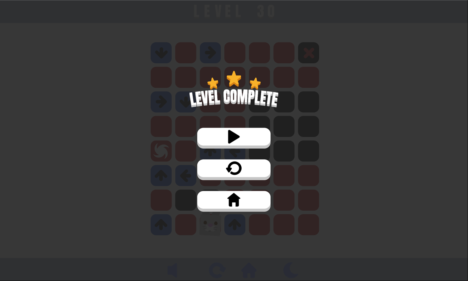 Dasshu Box Game Level Complete Screen Screenshot.