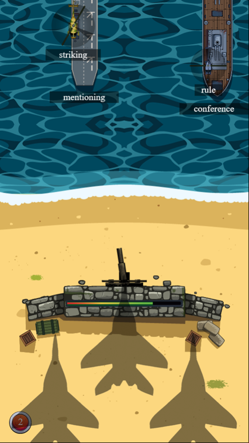 Defend The Beach Game Play Screenshot.