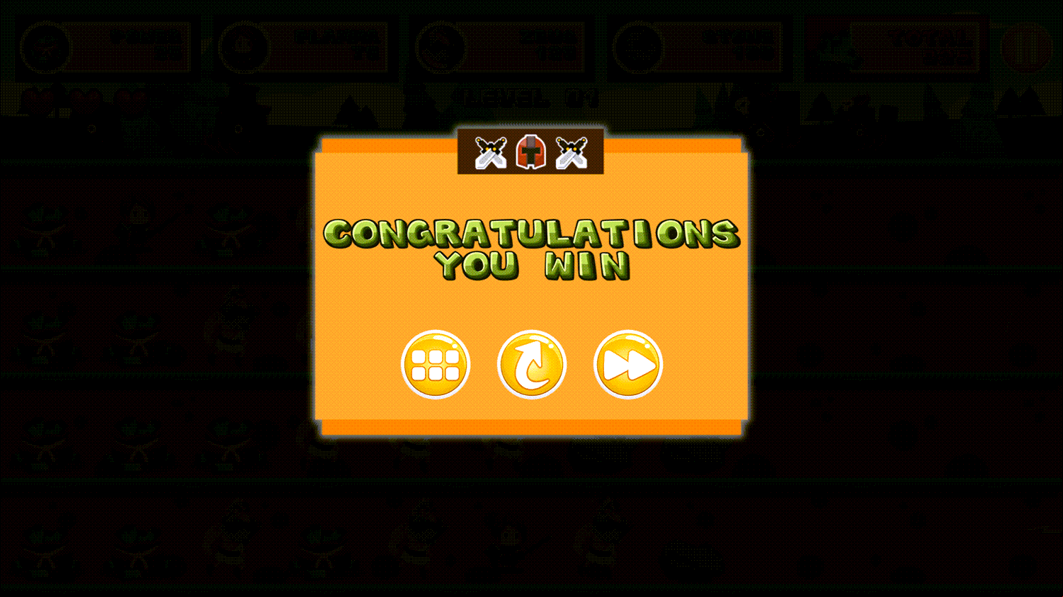 Defense Battle Level Won Screenshot.