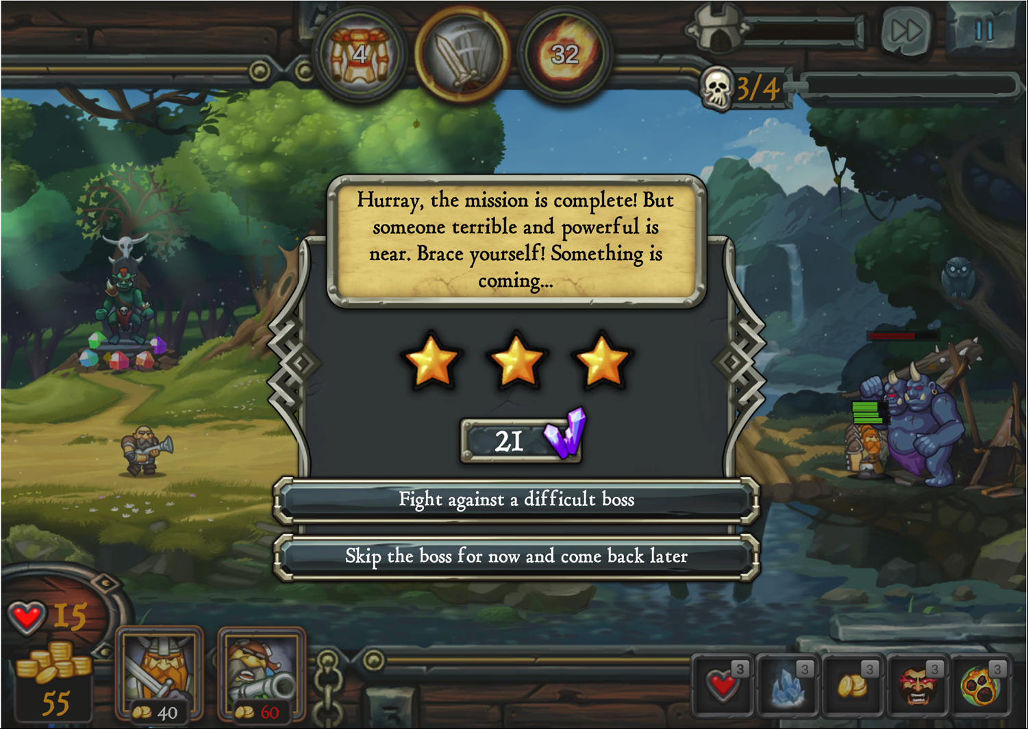 Defentures Game Continue Level Screen Screenshot.