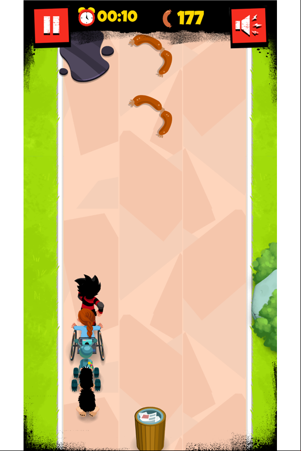 Dennis & Gnasher Sausage & Chips Game Gnasher Level Screenshot.