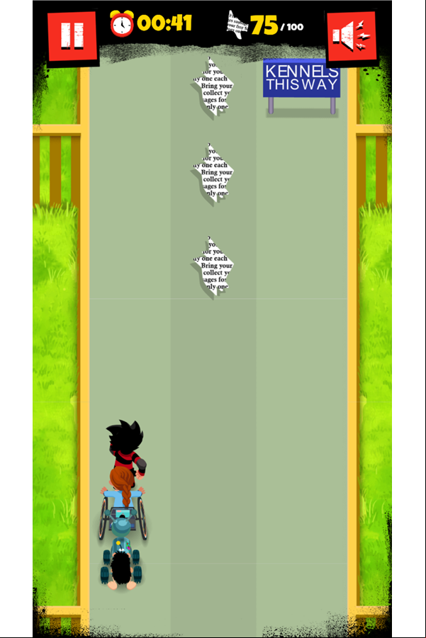 Dennis & Gnasher Sausage & Chips Game Gnipper Level Screenshot.