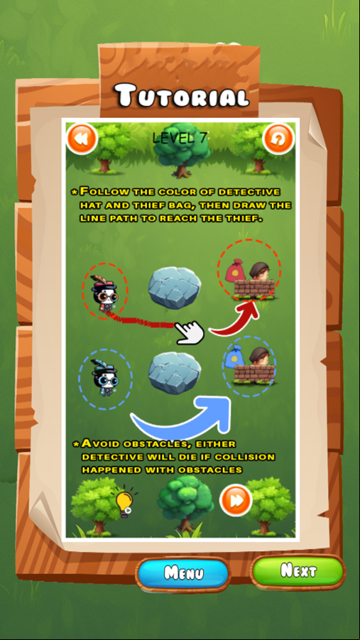 Detective and the Thief Game Tutorial Screenshot.