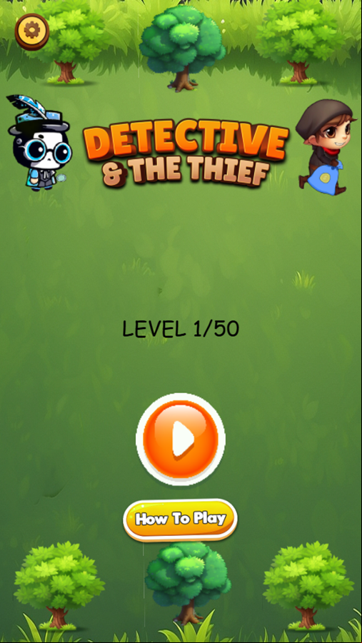 Detective and the Thief Game Welcome Screen Screenshot.