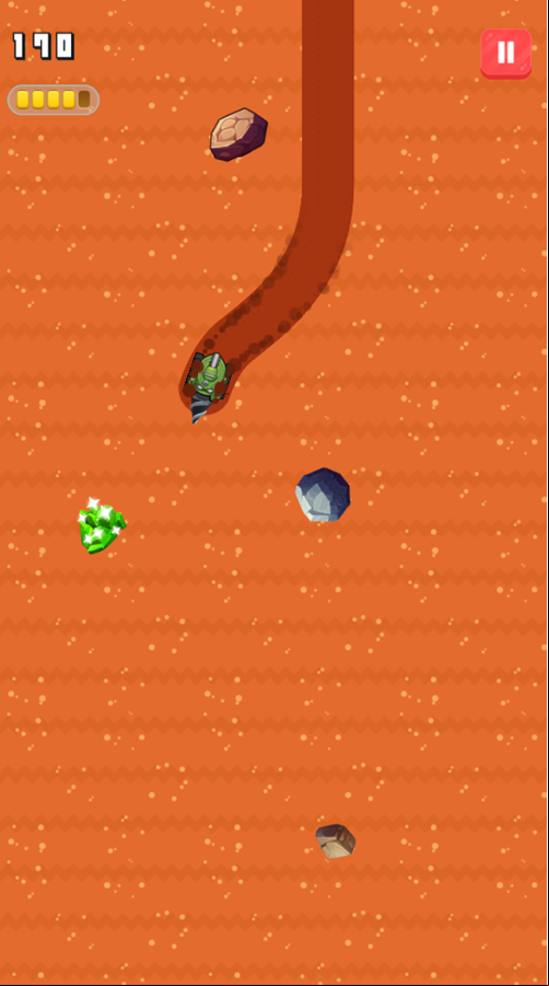 Diamonds Digger Game Play Screenshot.
