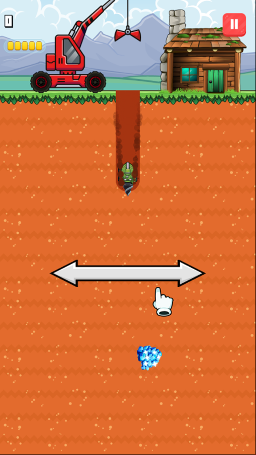 Diamonds Digger Game Start Screenshot.