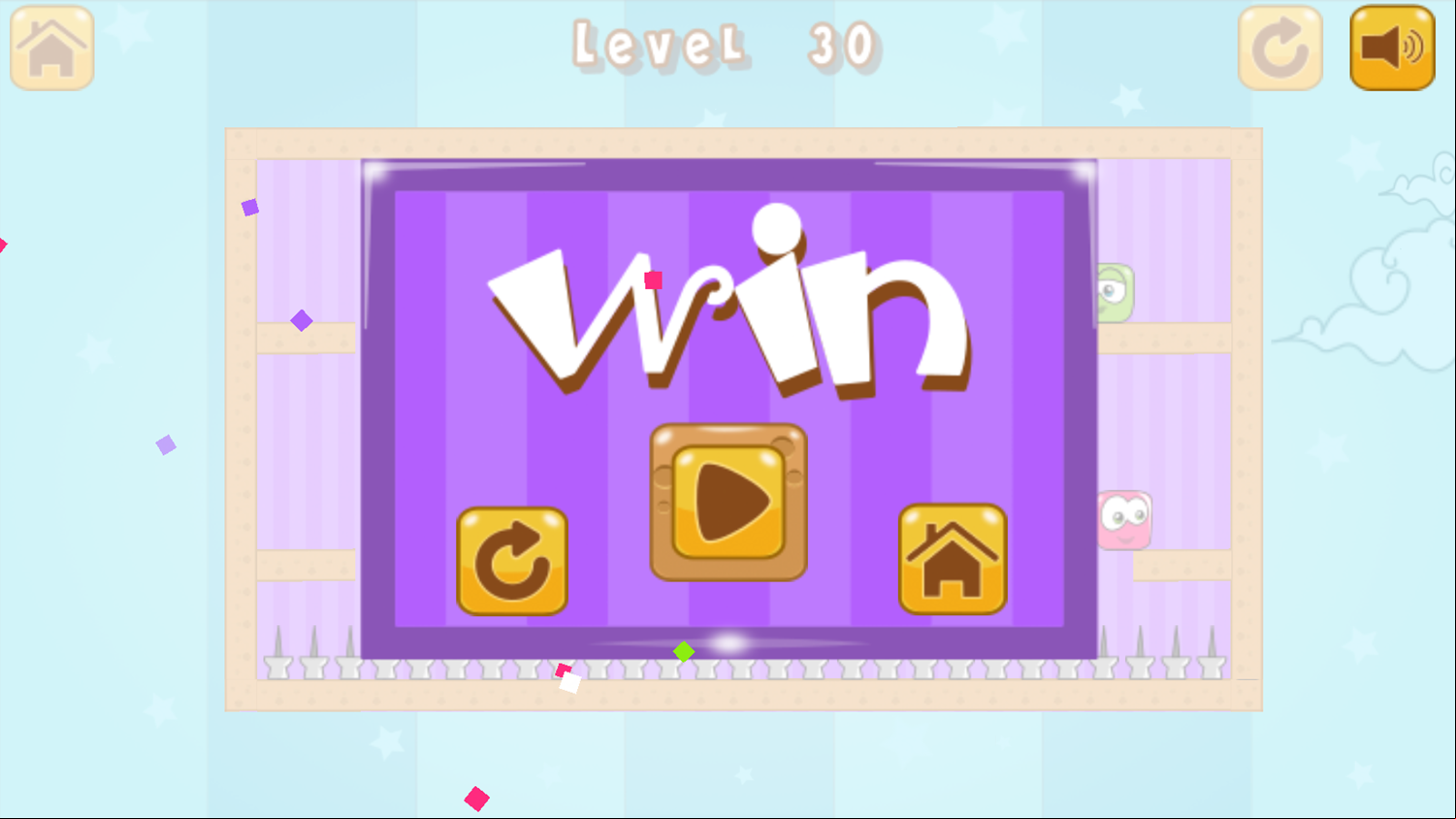Diamonds Twins Game Level Complete Screen Screenshot.
