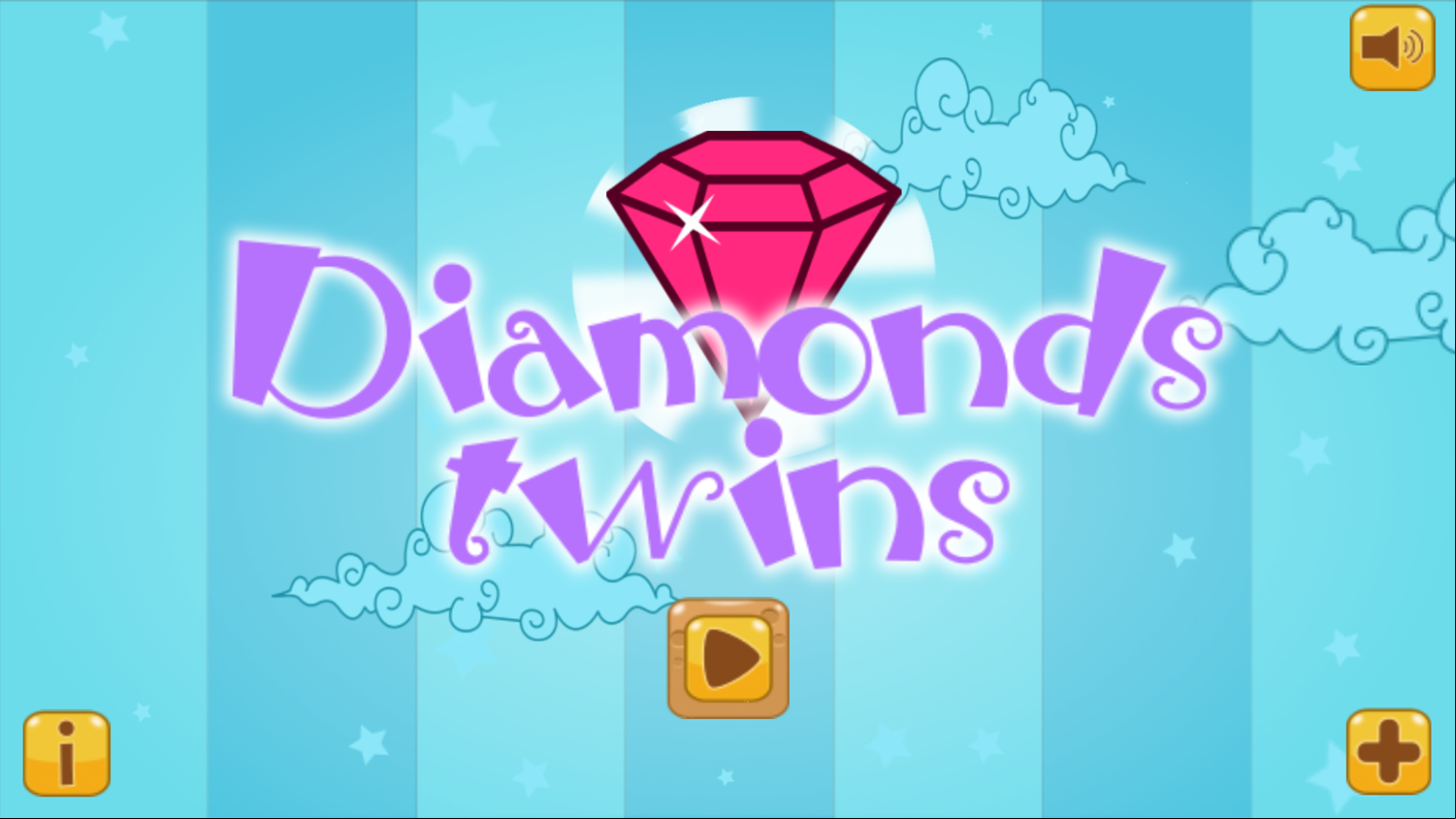 Diamonds Twins Game Welcome Screen Screenshot.