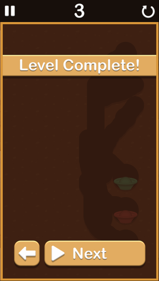 Dig Up The Way Game Level Complete Screen Screenshot.