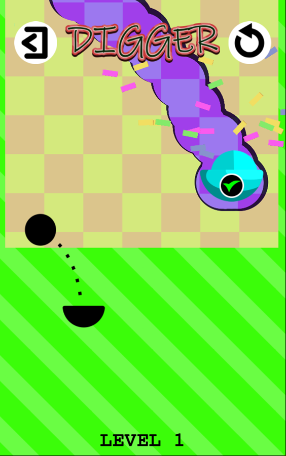 Digger Game Reach Goal Screenshot.
