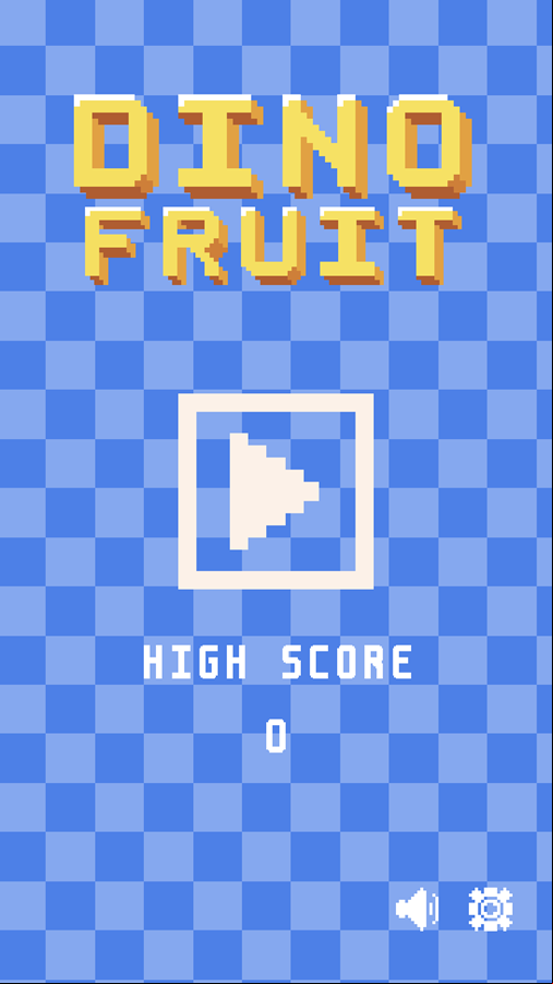 Dino Fruit Game Welcome Screen Screenshot.