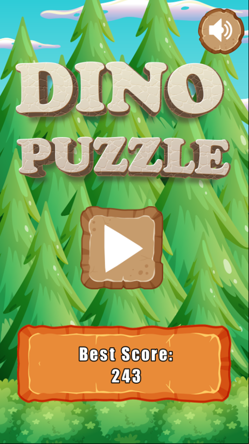 Dino Puzzle Game Best Score Screenshot.