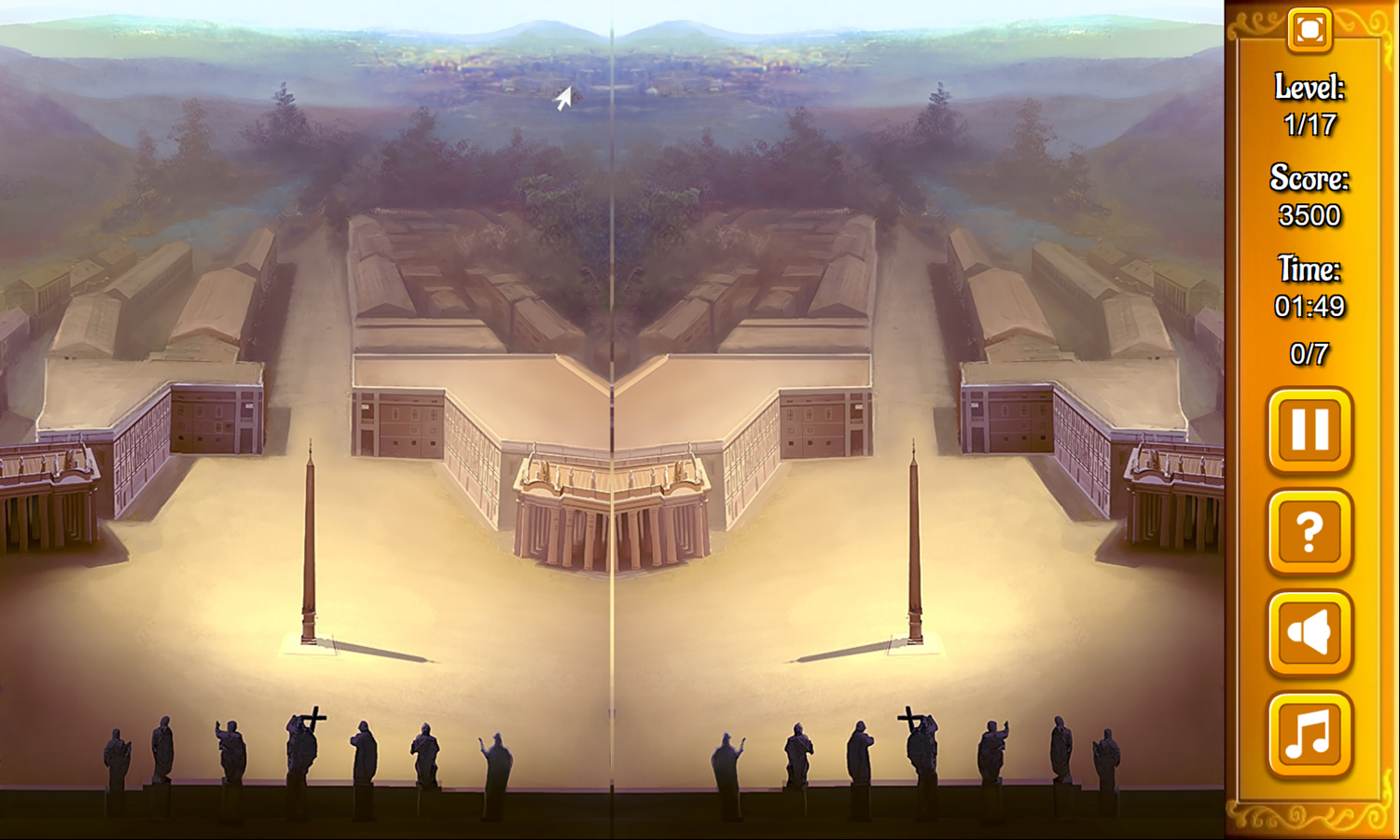 Discover Ancient Rome Game Find The Difference Screenshot.