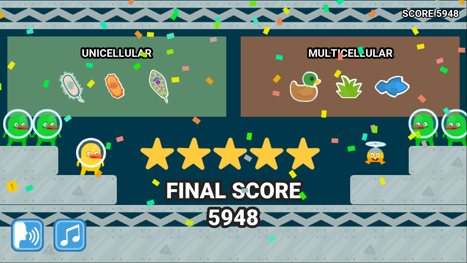 DocDuck Cells and Life Game Over Screen Screenshot.