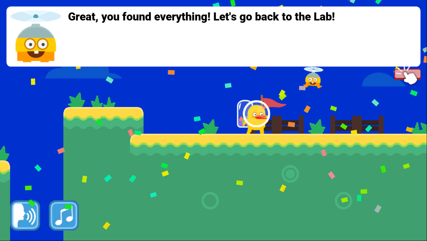 DocDuck Cells and Life Game Level Complete Screenshot.
