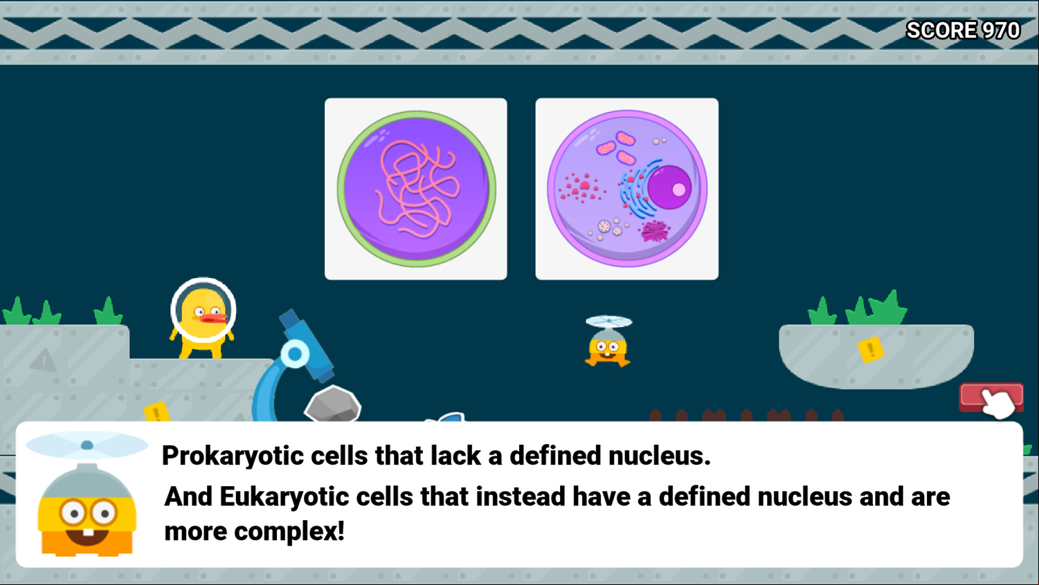 DocDuck Cells and Life Game Prokaryotic and Eukaryotic Cells Screenshot.