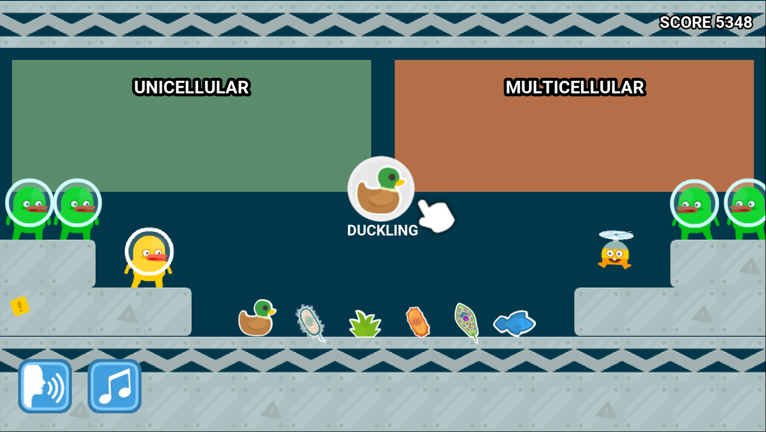 DocDuck Cells and Life Game Sorting Minigame Screenshot.