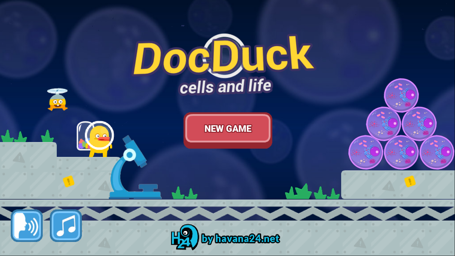 DocDuck Cells and Life Game Welcome Screen Screenshot.
