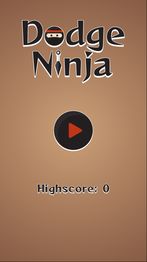 Dodge Ninja Game Welcome Screen Screenshot.