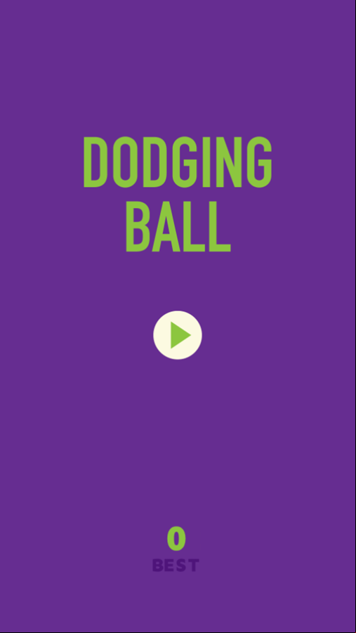 Dodging Ball Game Welcome Screen Screenshot.