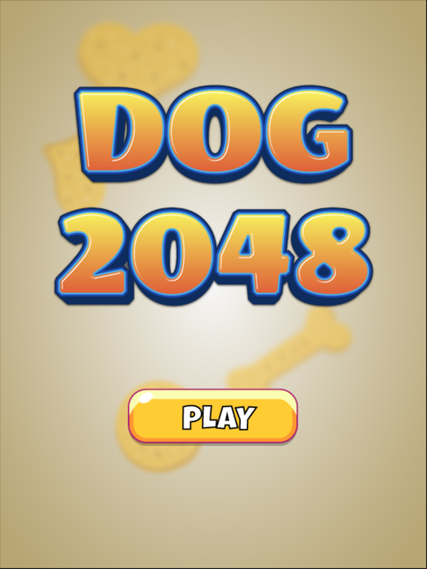 Dog 2048 Game Welcome Screen Screenshot.