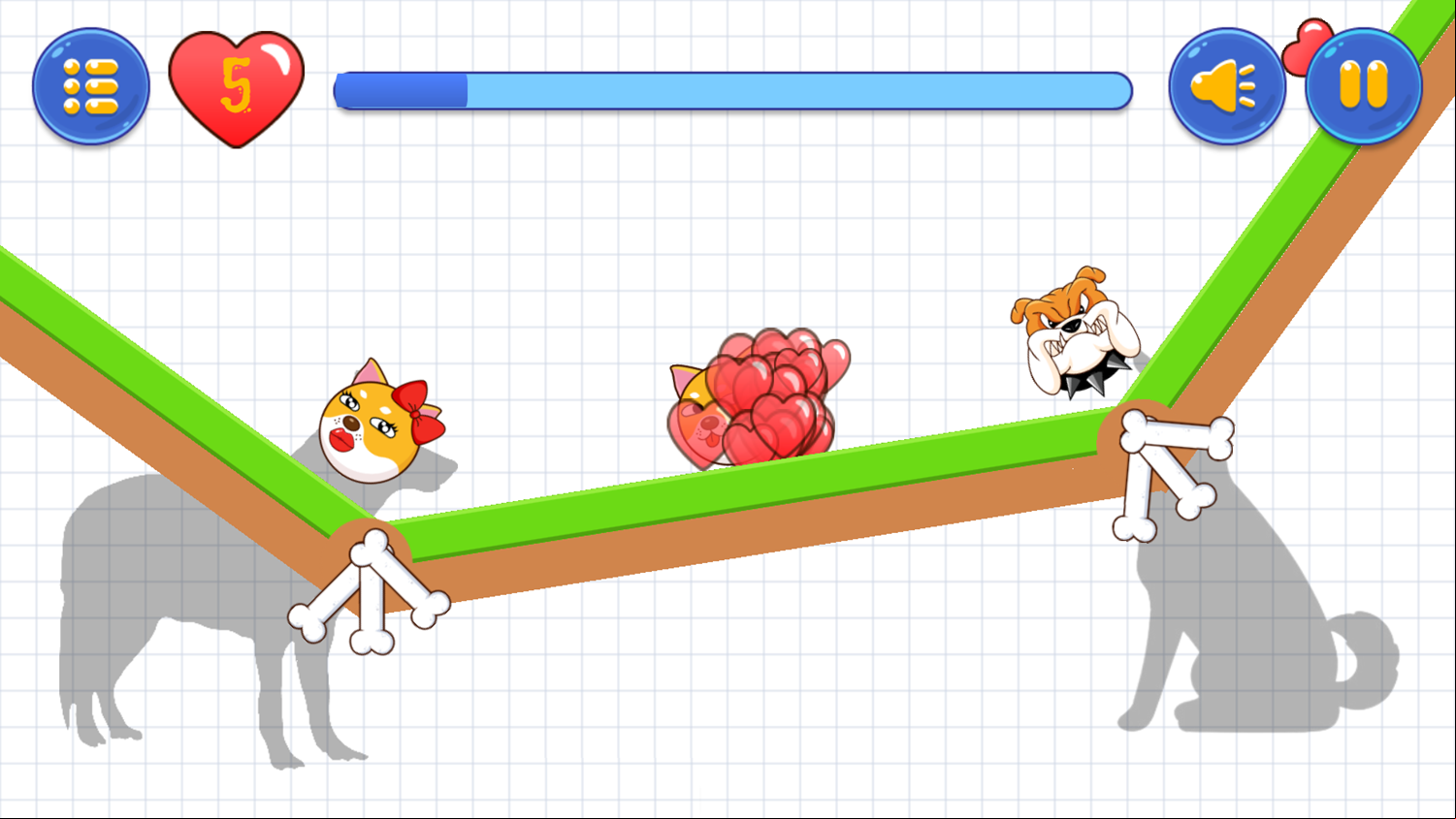 Doge Rotate Lover Game Collecting a Heart Screenshot.