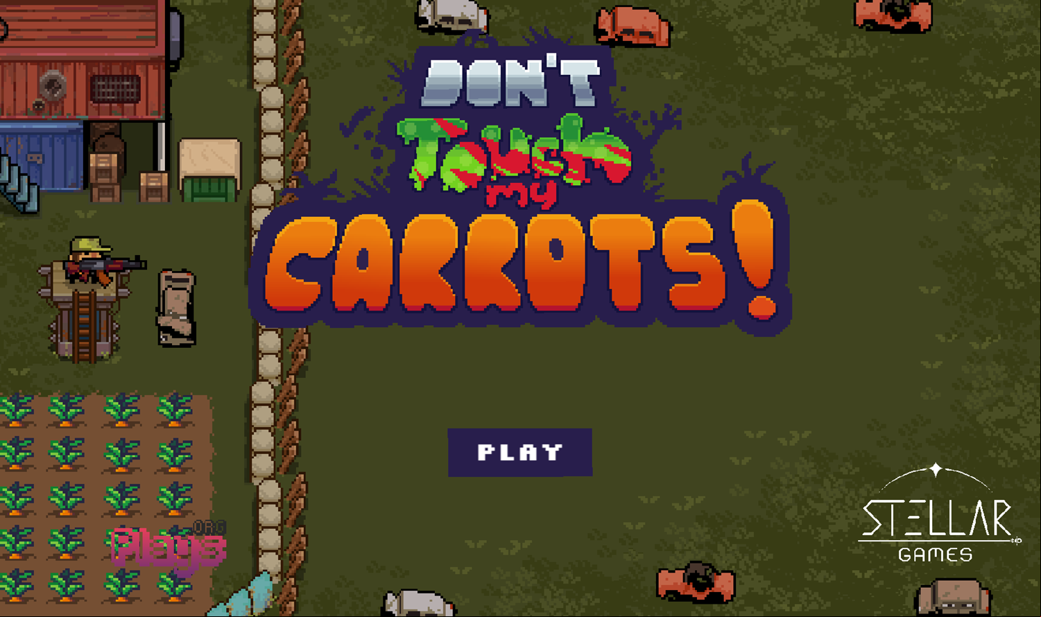 Don't Touch My Carrots Game Welcome Screen Screenshot.